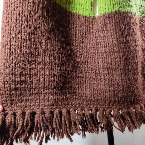 🏵️ vintage handmade knit shawl wrap boho hippie - Picture 14 of 14